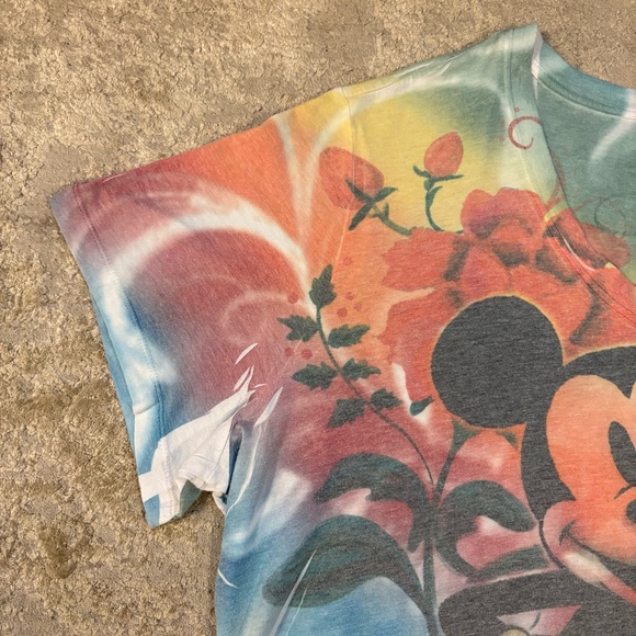 Disney Mickey Mouse Tie Dye Print Multicolor Graphic Tee Size 4X - Picture 4 of 13